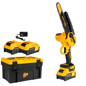 Мини верижен трион, безчетков 21V, две батерии 21V/4Ah едно зарядно, куфар - RMC218