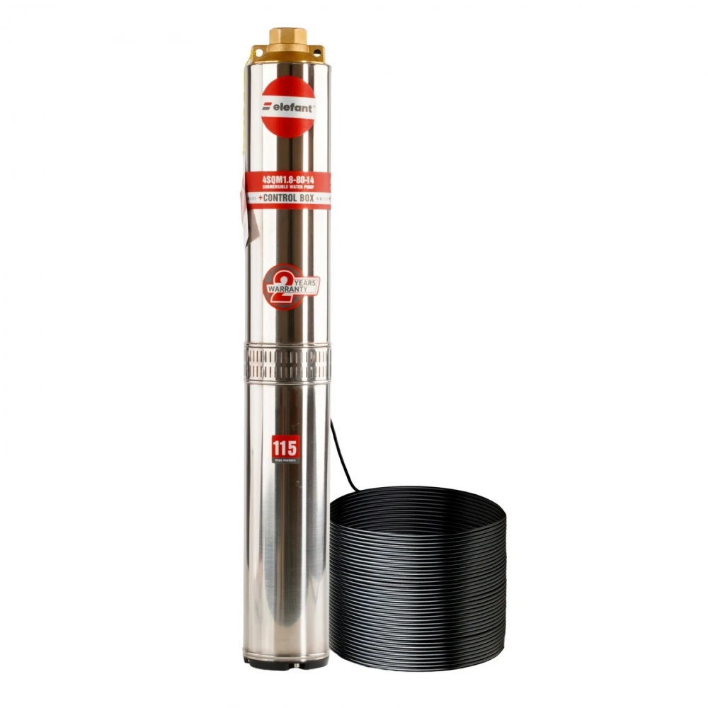 Потопяема винтова помпа 1630W 130 м. кабел медна намотка - 4SQM1.8-80-14