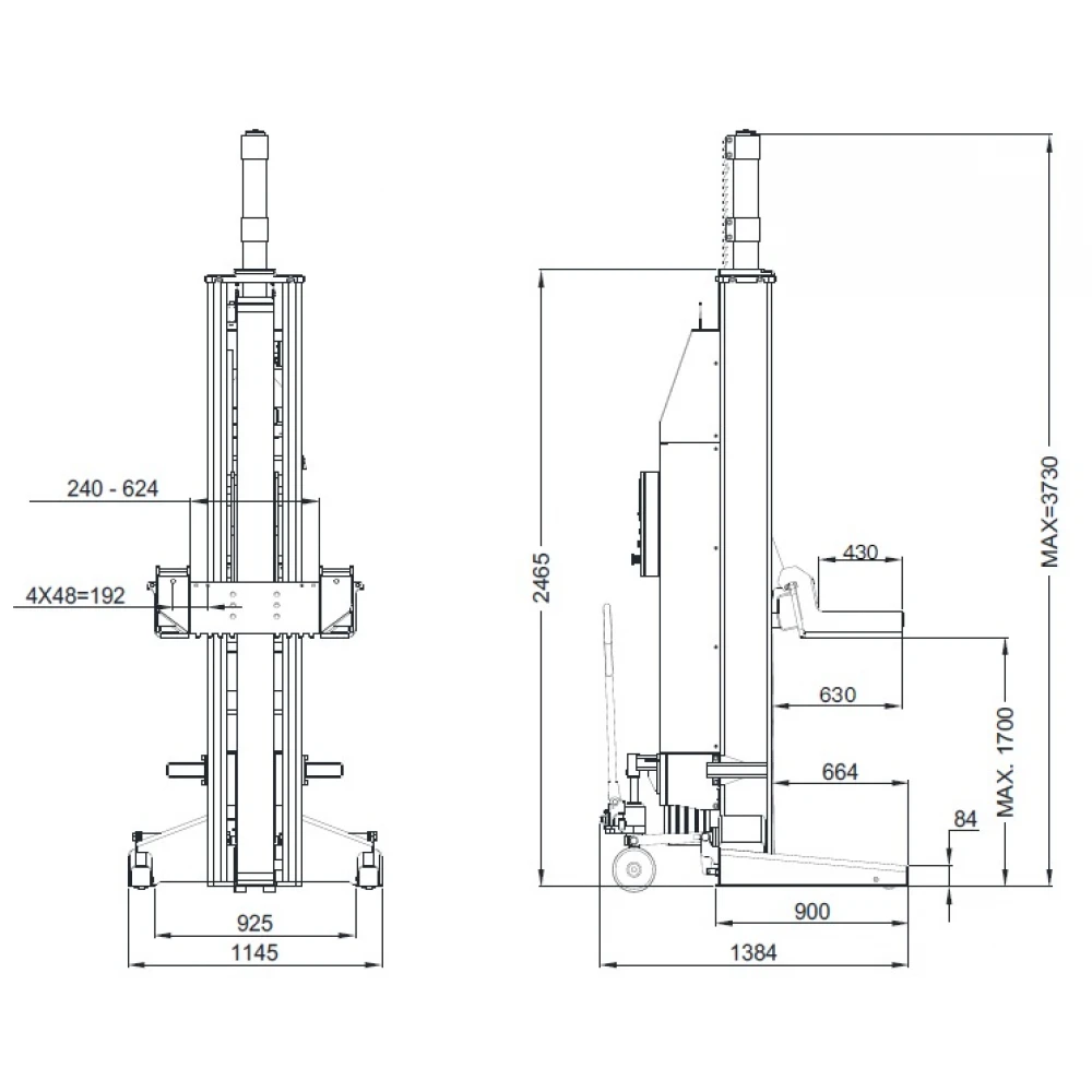 Мобилен колонен повдигач 8,5 тона на колона, 6 броя = 51 т. - INVEL85.6