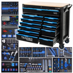 Оборудвана количка с инструменти 12 чекмеджета 713 части - TA192