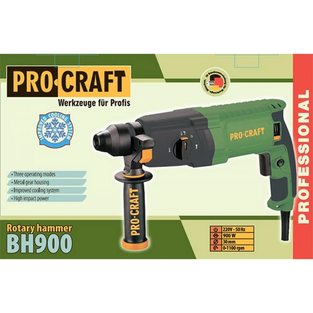 Перфоратор, SDS-plus, 900W, 3.2 J - BH900