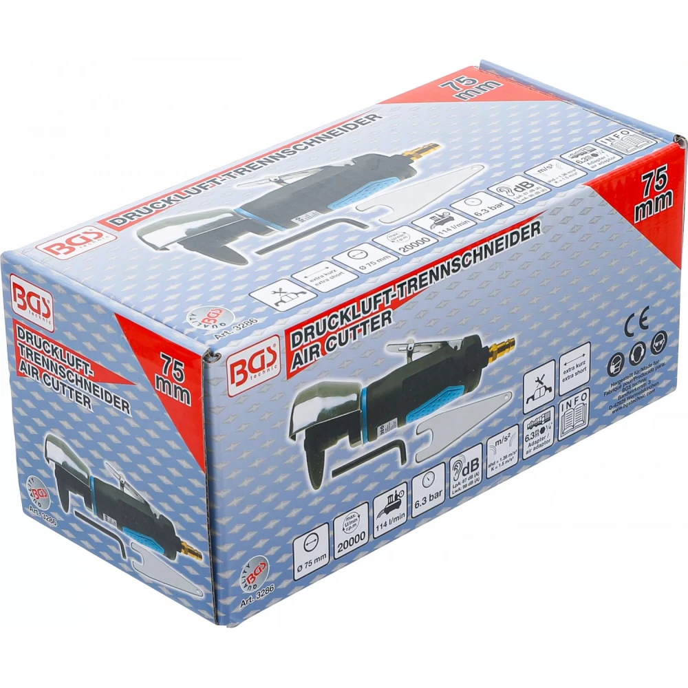 Пневматичен ъглошлайф 75 мм, 20,000 об./мин., 6.3 бара - BGS3286