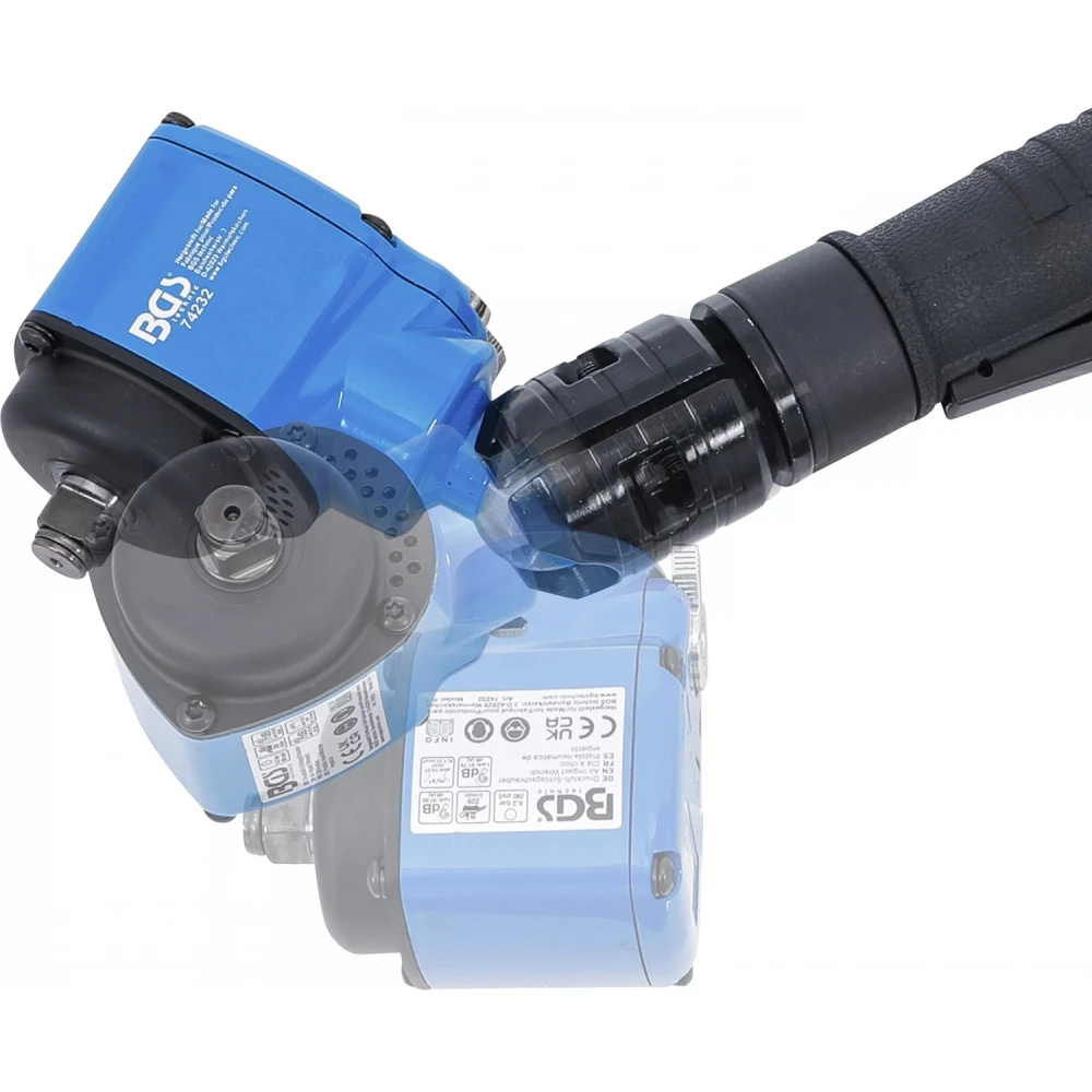 Ъглов пневматичен ударен гайковерт и вложки 10 части, 650 Nm - BGS74348