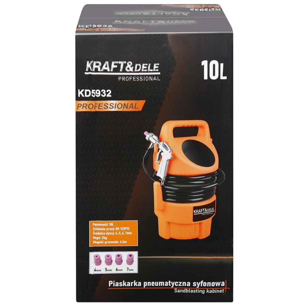 Пневматична пясъкоструйка, 10 литра. 120 PSI - KD5932