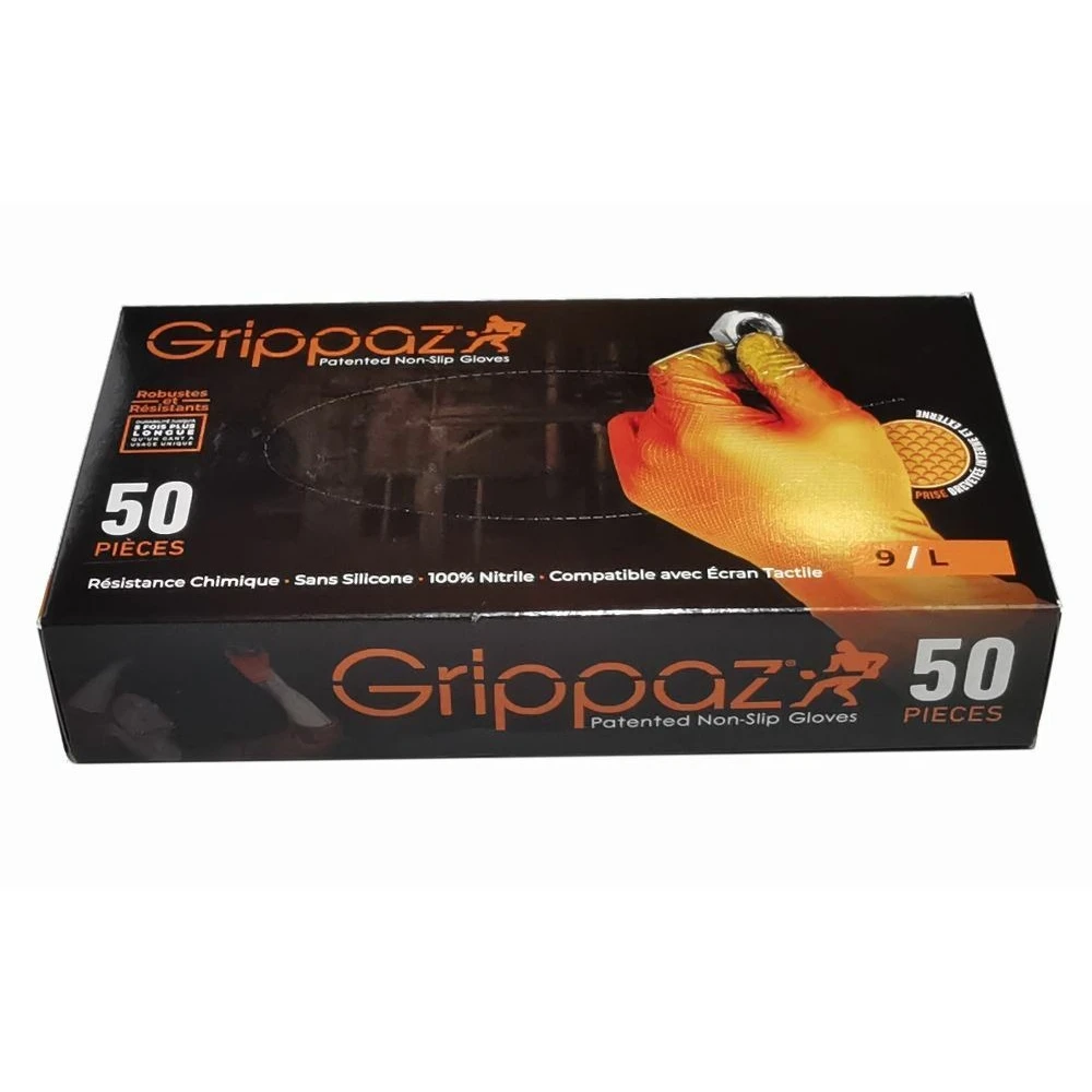 Нитрилни ръкавици за работа, оранжеви, L, 50 броя - 920-P2580055