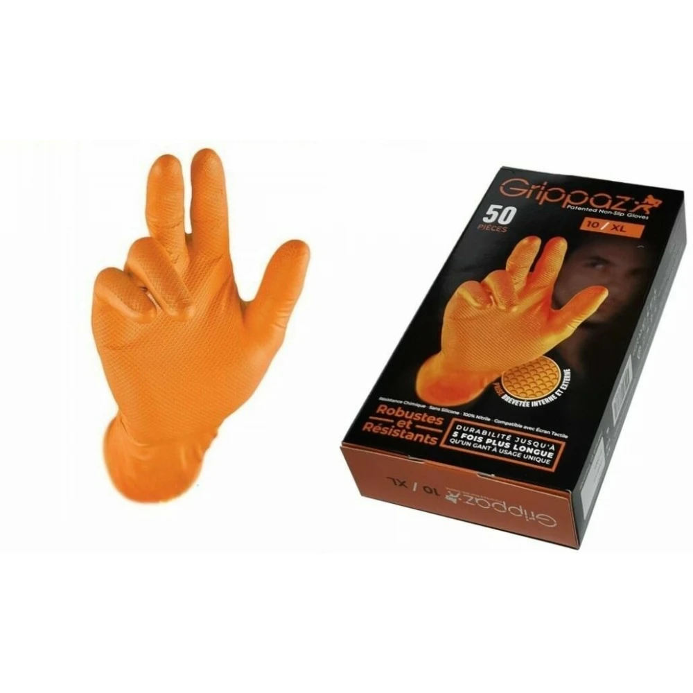 Нитрилни ръкавици, оранжеви, XL, 50 броя в опаковка - 920-P2580056