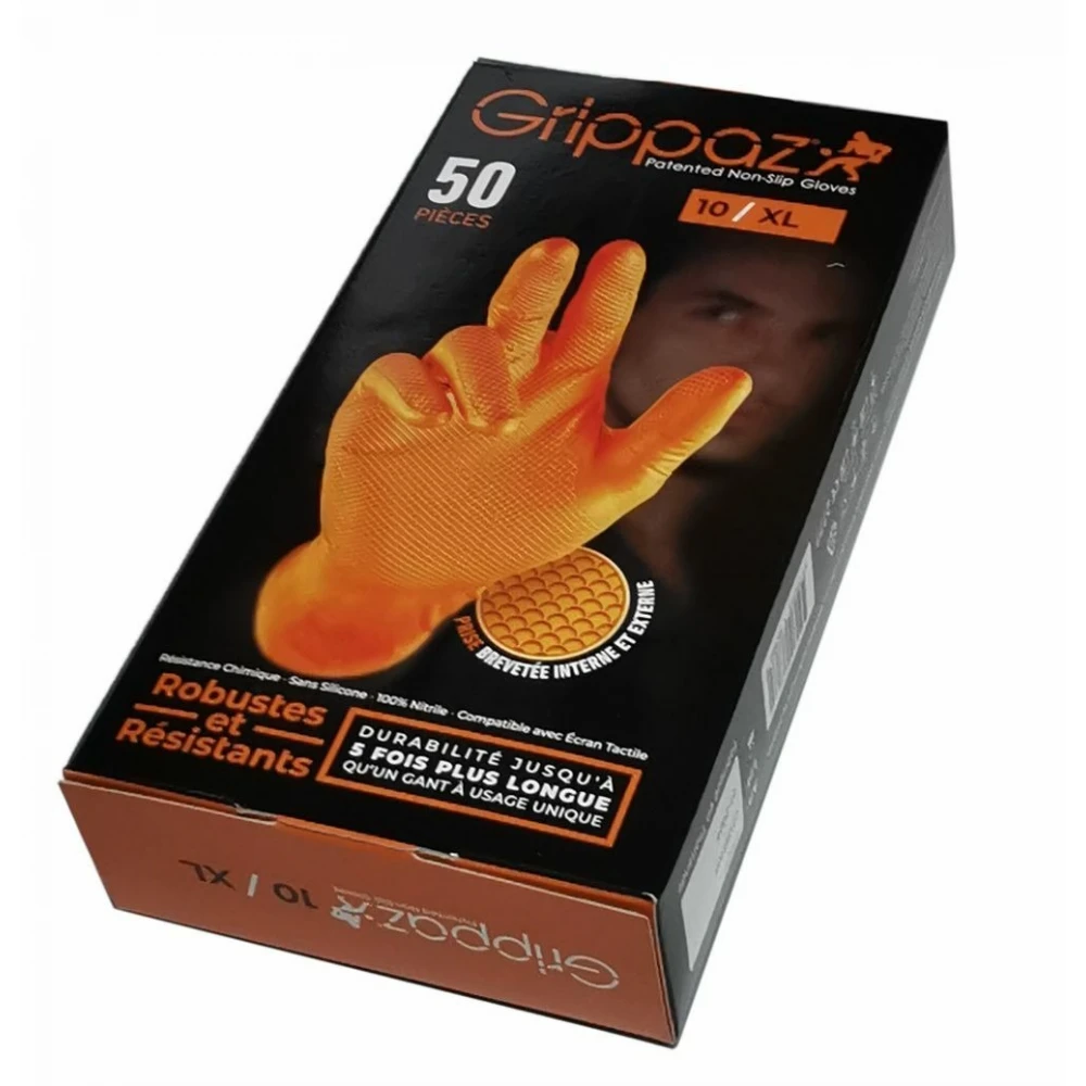 Нитрилни ръкавици, оранжеви, XL, 50 броя в опаковка - 920-P2580056