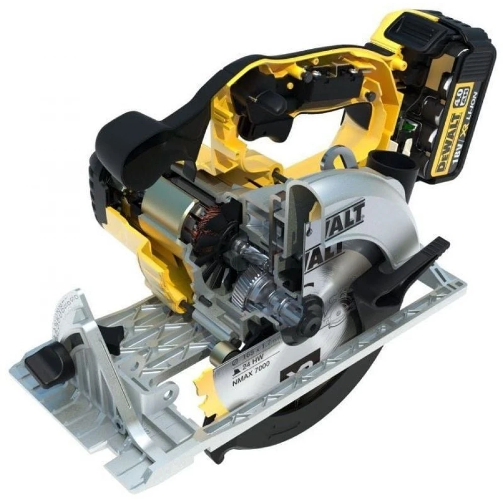 Ръчен акумулаторен циркуляр, 18 V / 4.0Ah Li-Ion, DeWalt DCS391M2