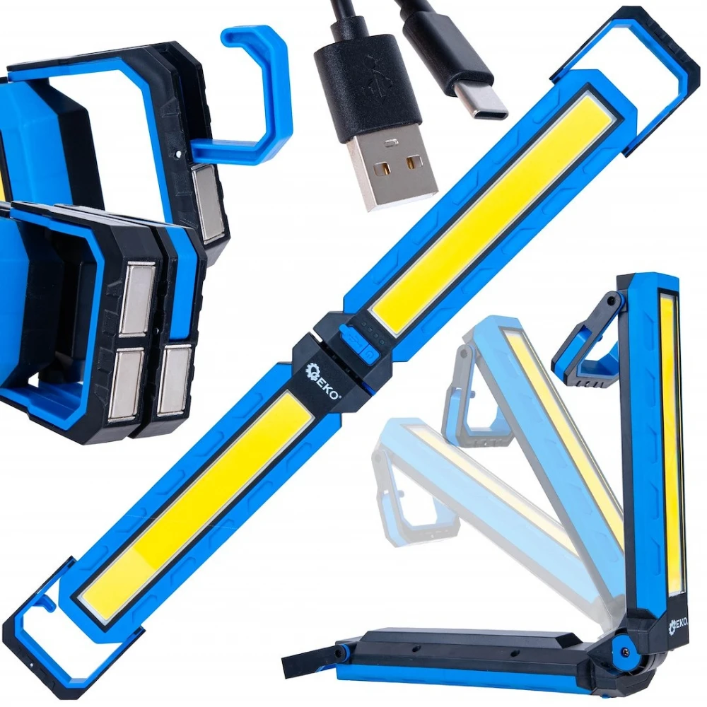 Акумулаторна работна лампа с магнит 1000 lm, 10 W USB-C кабел - G15116