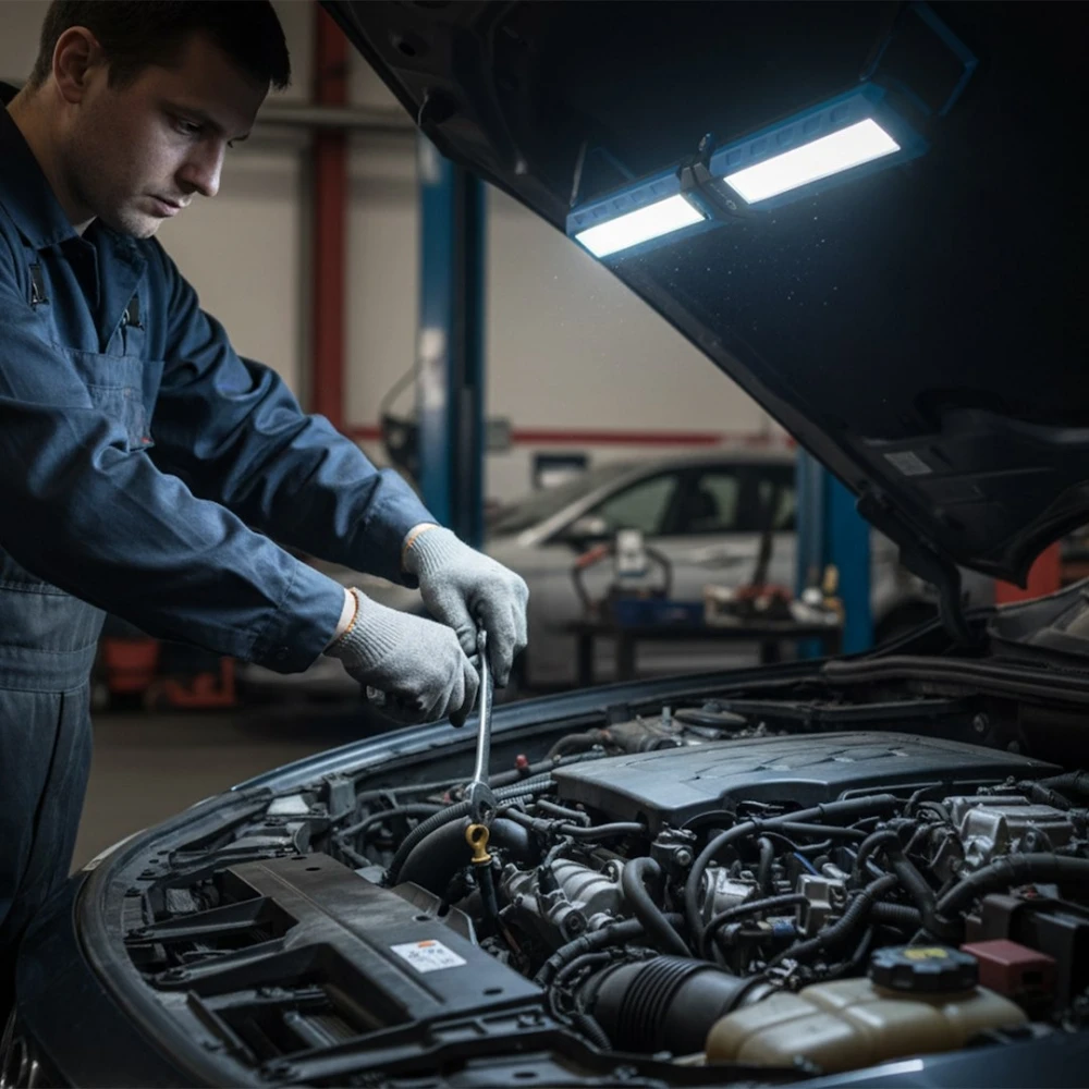 Акумулаторна работна лампа с магнит 1000 lm, 10 W USB-C кабел - G15116