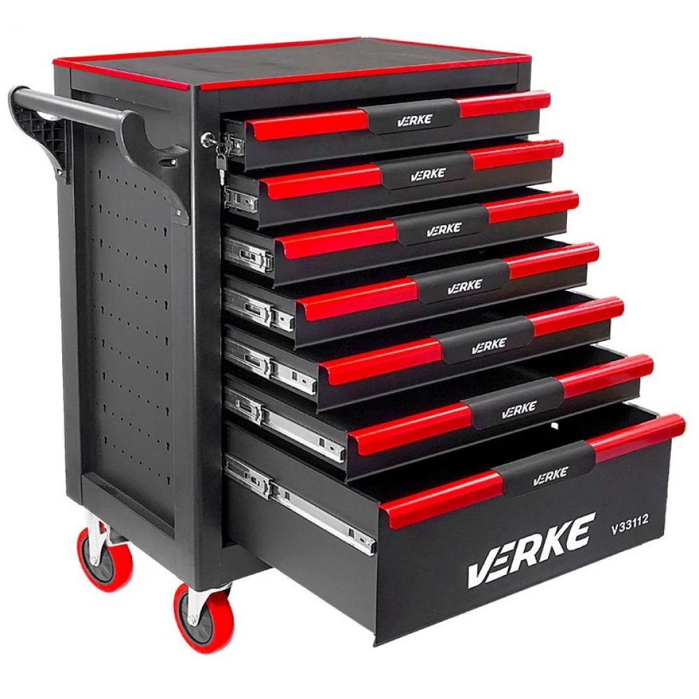 Количка/Шкаф за инструменти със 7 чекмеджета Verke V33112