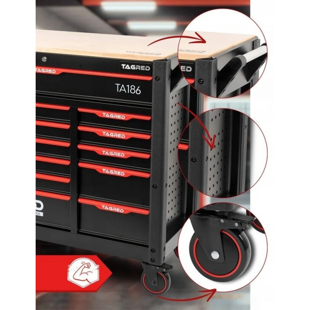 Оборудвана количка с инструменти 12 чекмеджета 691 части - TA186