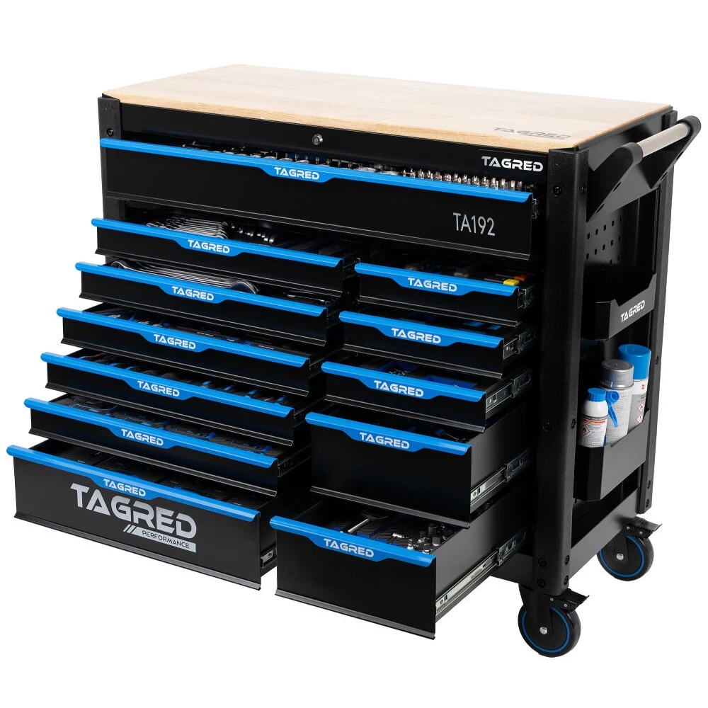 Оборудвана количка с инструменти 12 чекмеджета 713 части - TA192