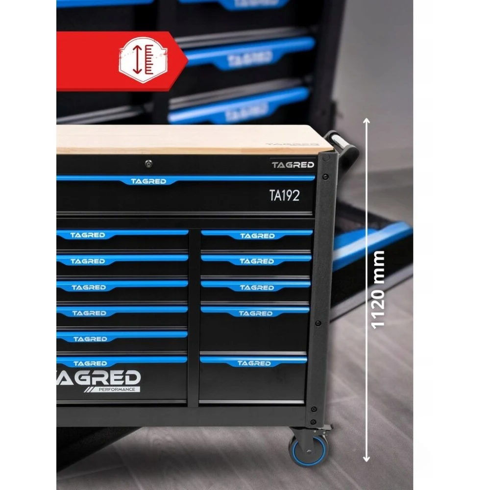 Оборудвана количка с инструменти 12 чекмеджета 713 части - TA192