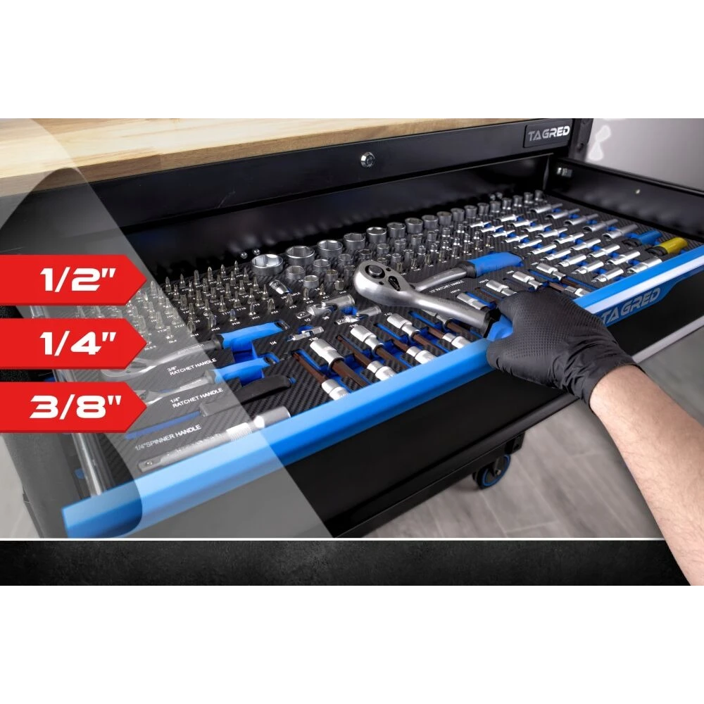 Оборудвана количка с инструменти 12 чекмеджета 713 части - TA192