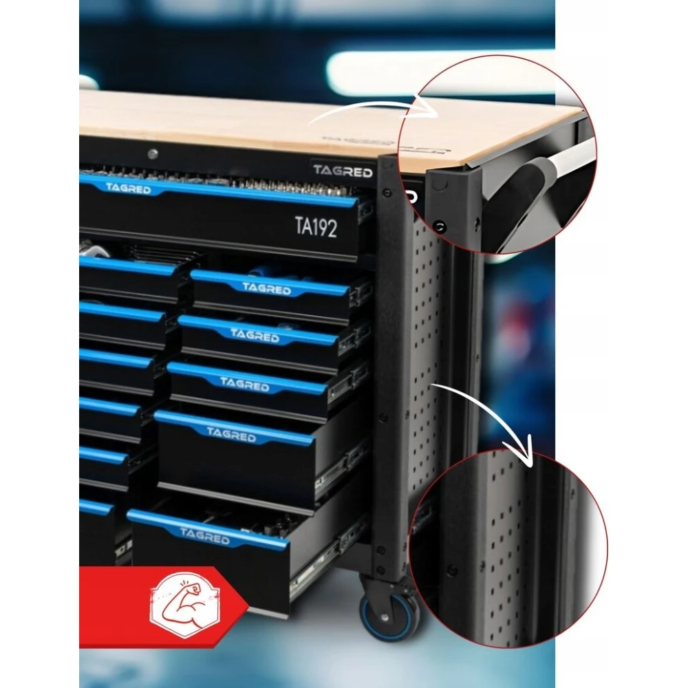 Оборудвана количка с инструменти 12 чекмеджета 713 части - TA192