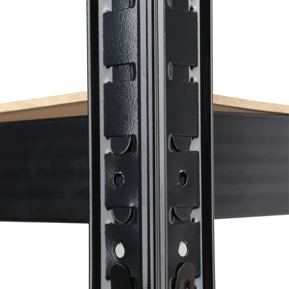 Стелаж черен, 5 рафта MDF, 90Wx45Dx180H см, 175 кг/рафт, без винтове - 90Wx45Dx180H