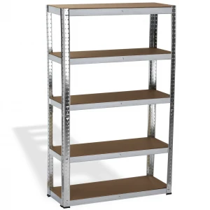 Стелаж поцинкован, 5 рафта MDF, 120Wx45Dx180H см, 175 кг/рафт, без винтове - 120Wx45Dx180H