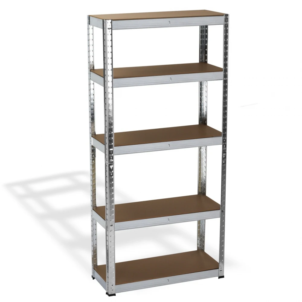 Стелаж поцинкован, 5 рафта MDF, 70Wx30Dx150H см, 175 кг/рафт, без винтове - 70Wx30Dx150H