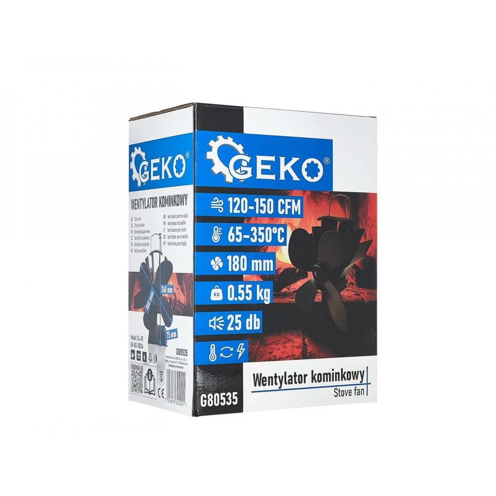 Вентилатор за печка за топъл въздух, с 4 лопатки, 180 мм - G80535