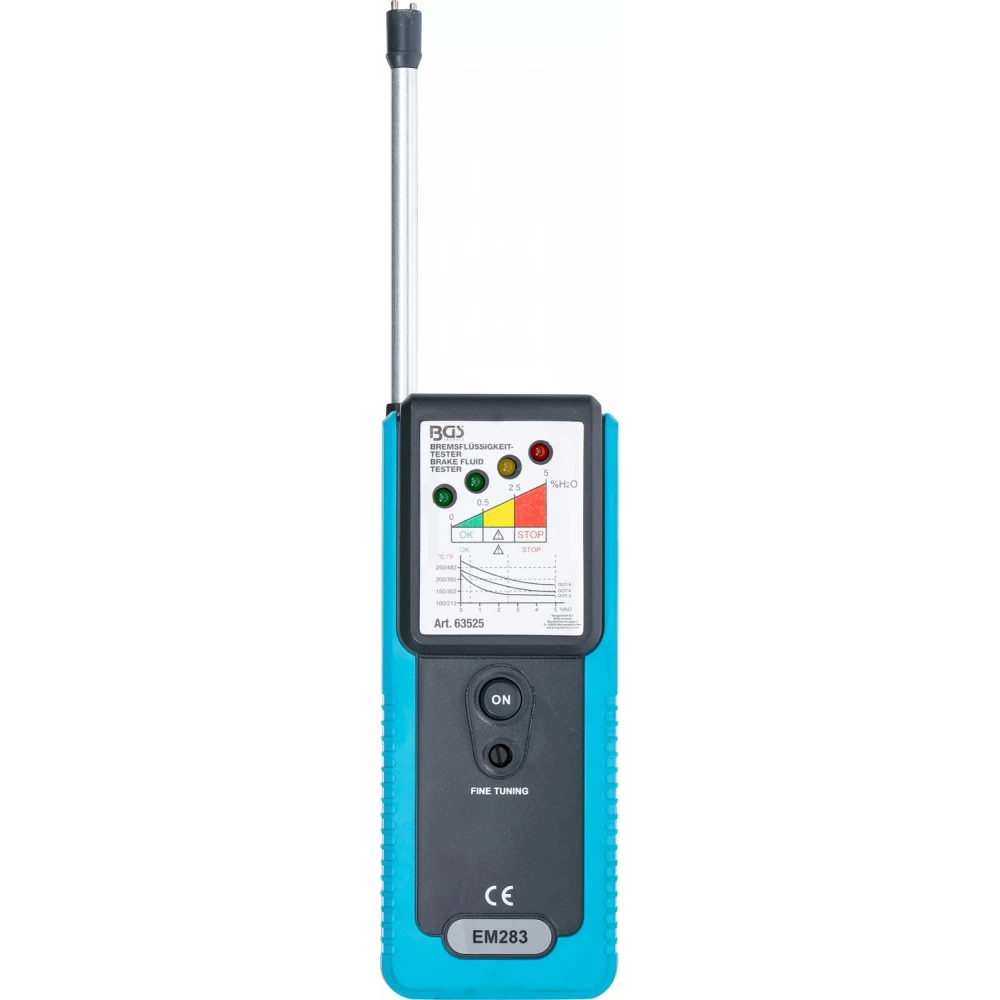 Тестер за спирачна течност DOT3, DOT4 и DOT5.1, 4 LED - BGS63525