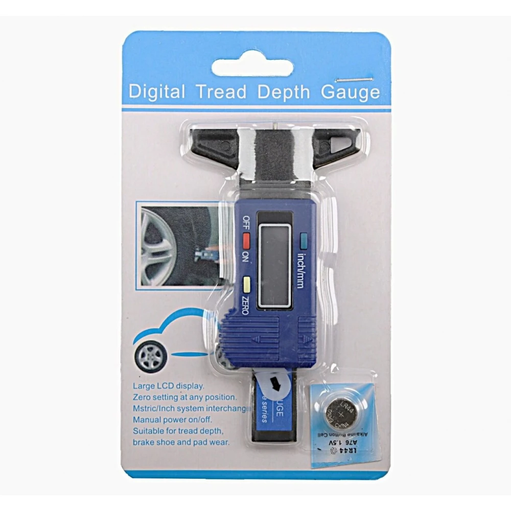 Цифров дълбокомер за протектора на гумите, 0 - 28 мм - 519-1830