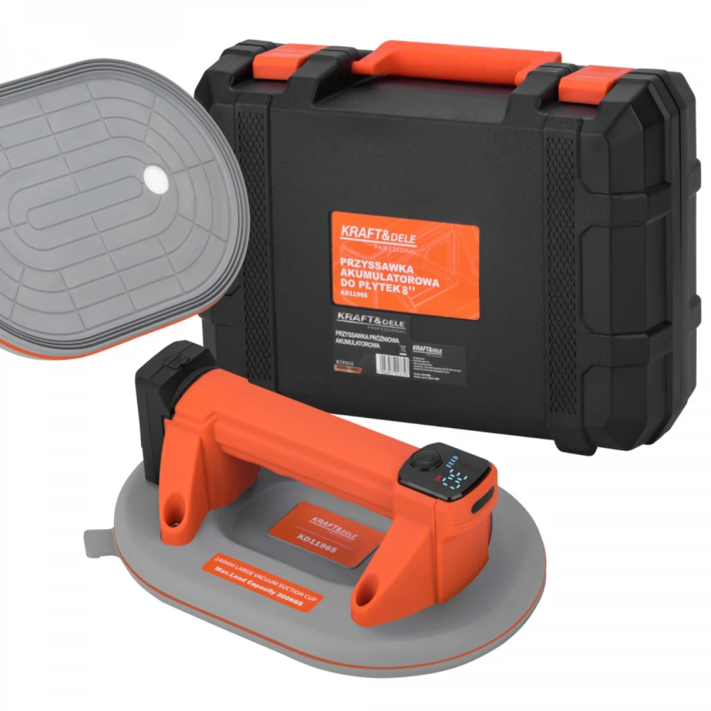 Акумулаторна вендуза 240 мм, 300 кг. с LED дисплей, 3000 mAh - KD11965