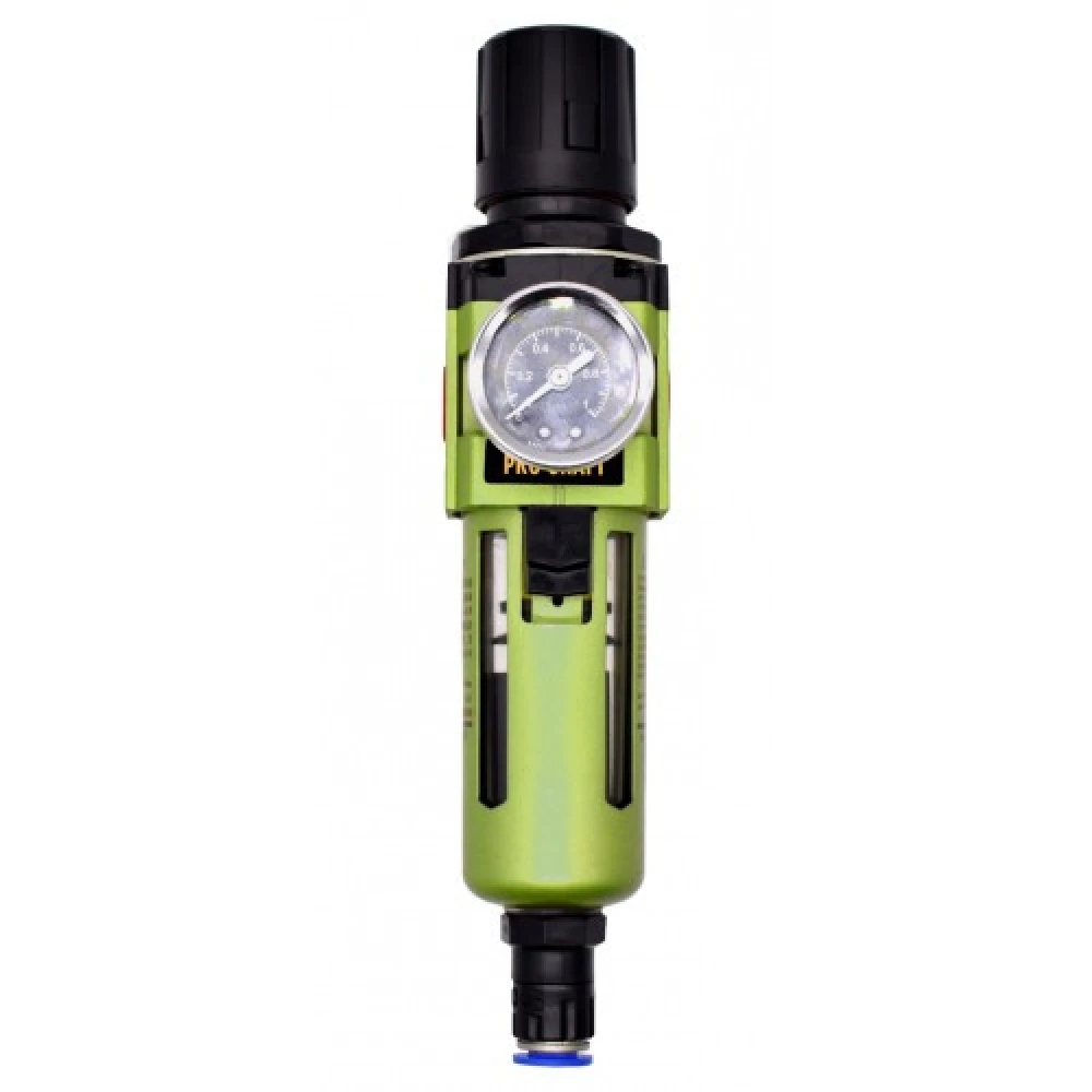 Влагоуловител с редуцир вентил и манометър 1/2″, 4000 л/мин, Макс 15 бара, Работно 10 бара, обем 45 мл. - WS12