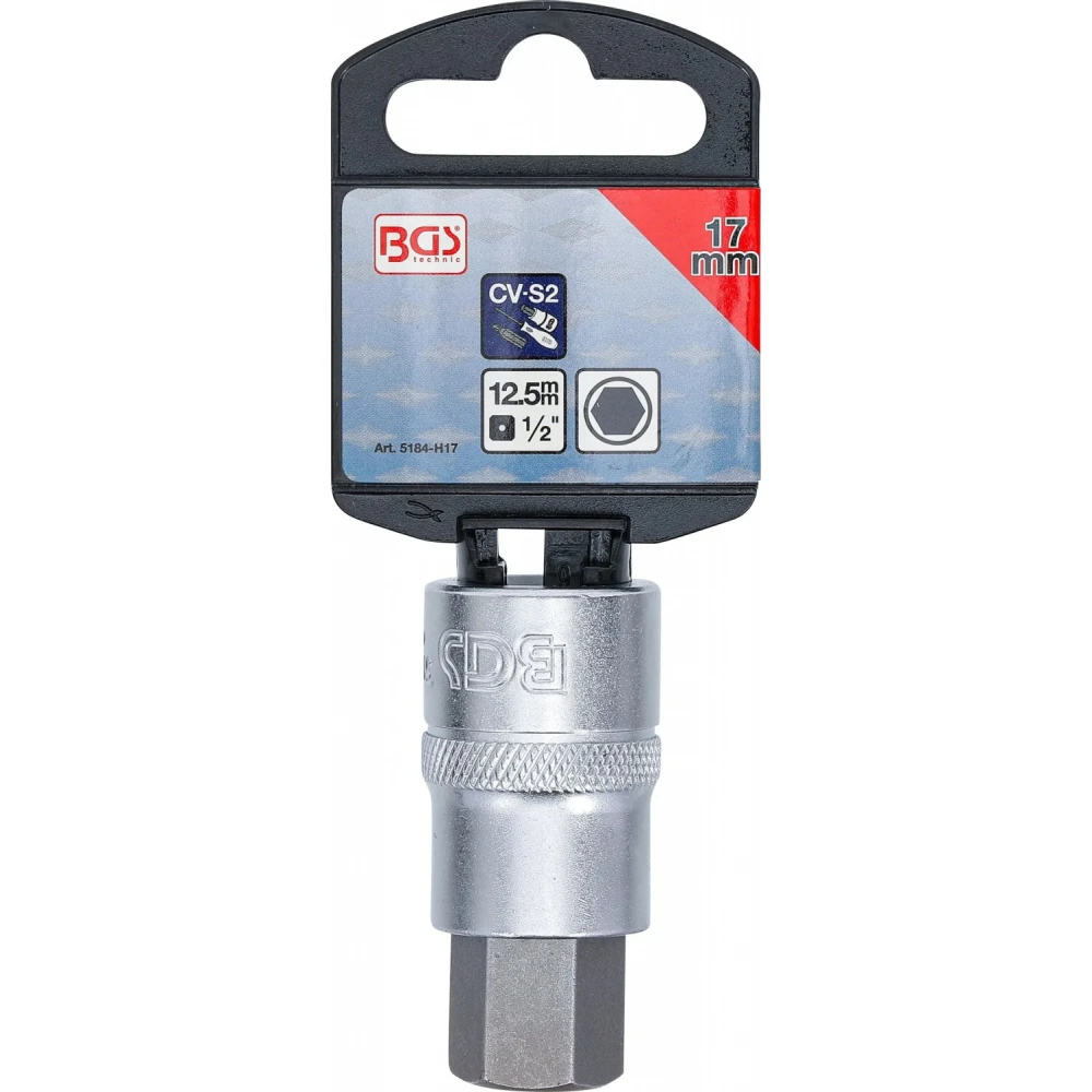 Вложка за битове (1/2"), вътрешен шестостен, 17 мм - BGS5184-H17