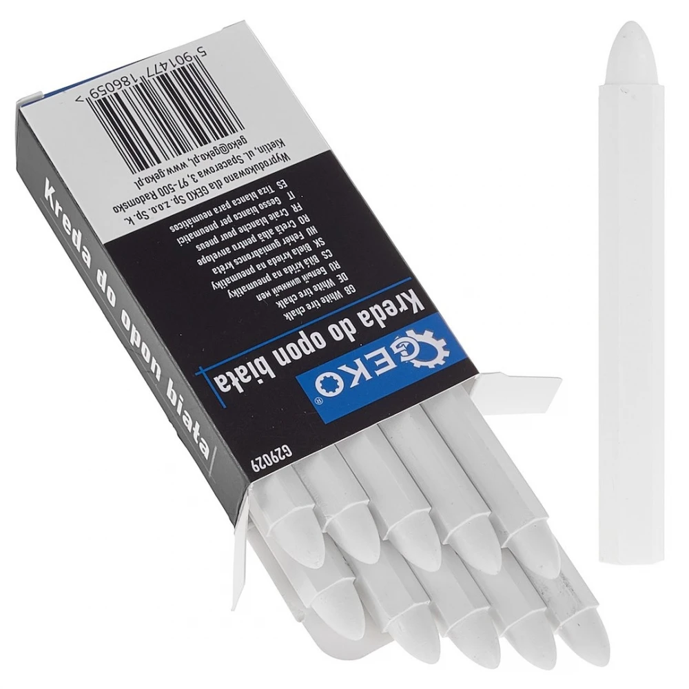 Водоустойчив тебешир, креда за гуми, бяла, 12x110 мм, 10 броя - G29029