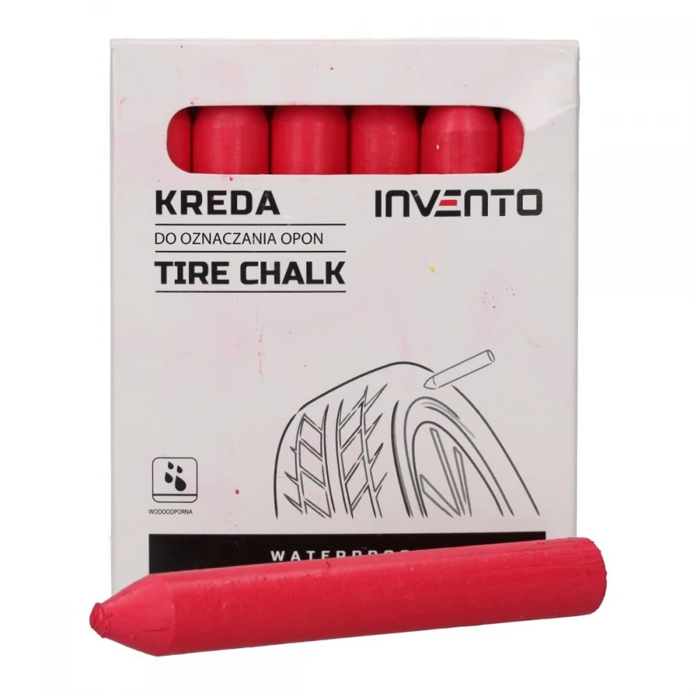 Водоустойчива маркировъчна креда за гуми, червена, 13 мм -  595-8477