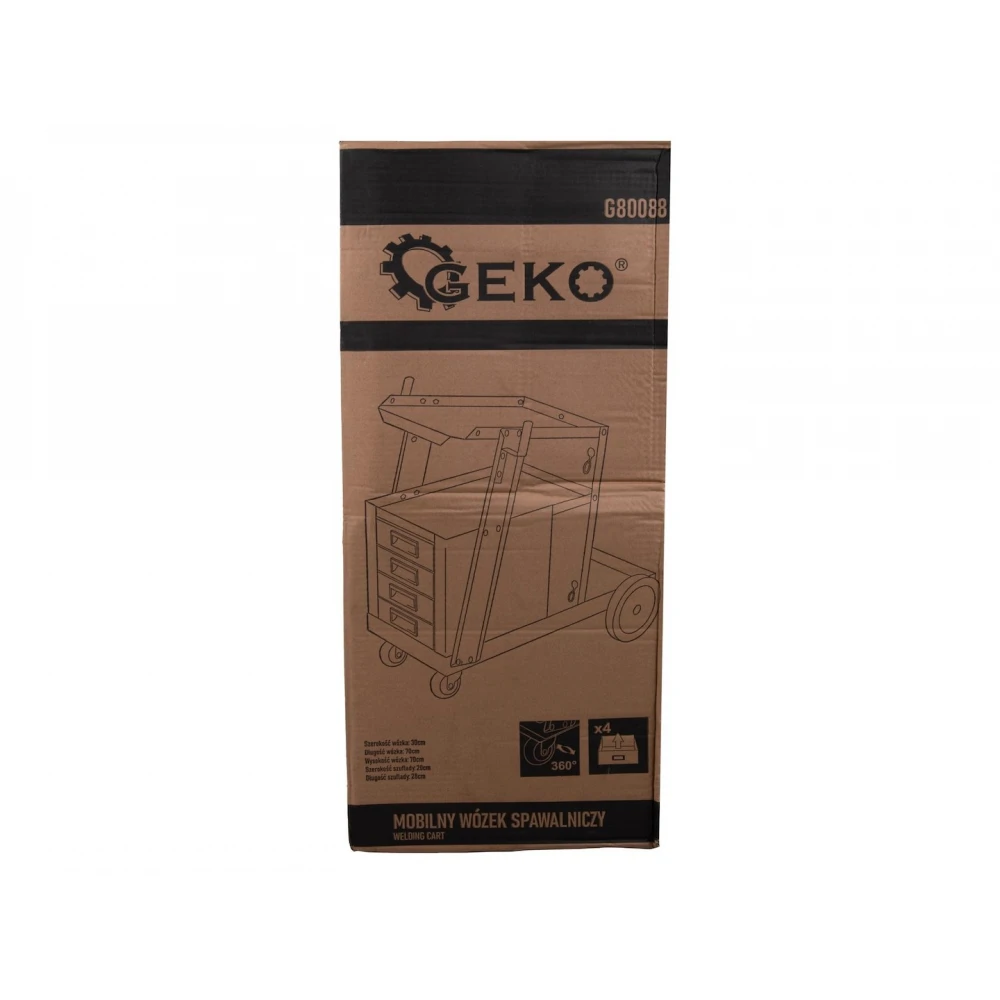 Заваръчна количка с дръжка и 4 чекмеджета - G80088