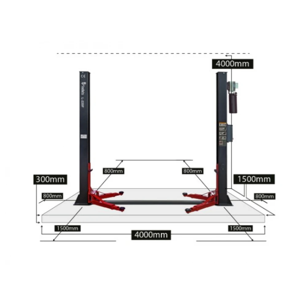 Двуколонен автоматичен подемник 230V, 4 тона - L-220F