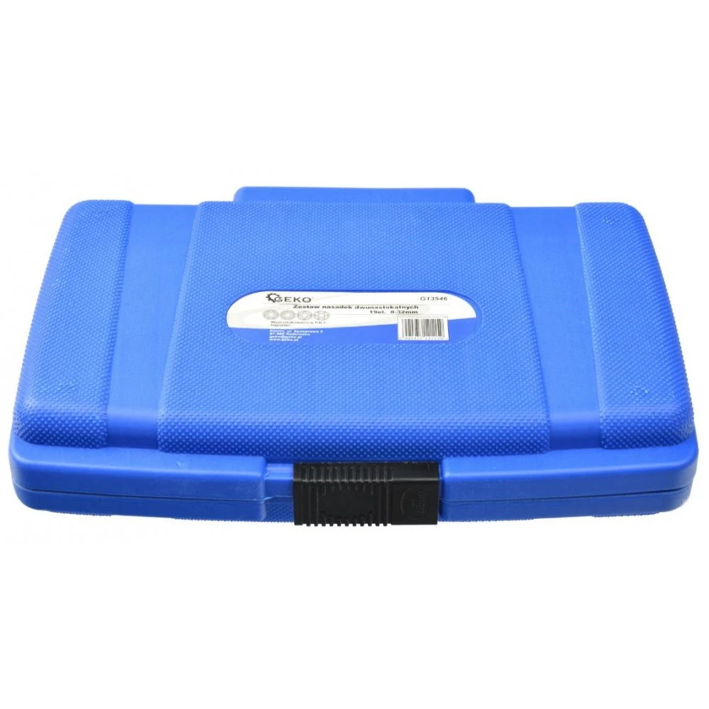 Комплект от 19 бр. 8-32мм Дванадесетостенни вложки с куфар Geko G13546