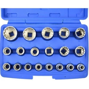 Комплект от 19 бр. 8-32мм Дванадесетостенни вложки с куфар Geko G13546