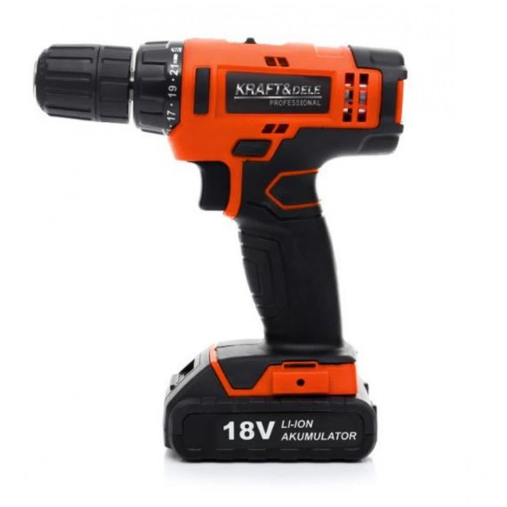 Акумулаторен винтоверт с куфар и аксесоари  KD1572, Li-Ion, 18V ,1300Ah , 30Nm