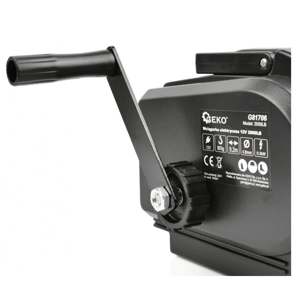 12v Електрическа лебедка - G81706, GEKO 2000LB, 907кг, 10м въже