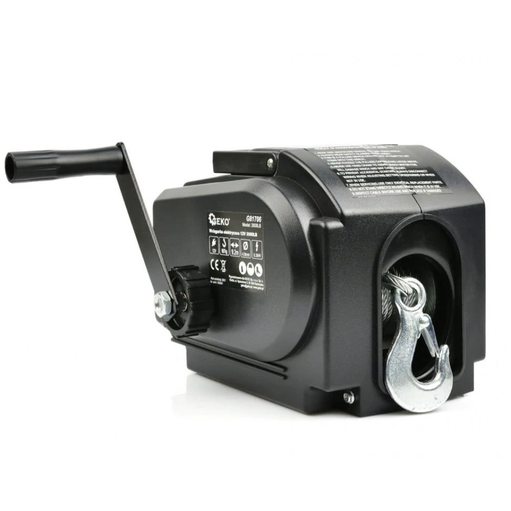 12v Електрическа лебедка - G81706, GEKO 2000LB, 907кг, 10м въже