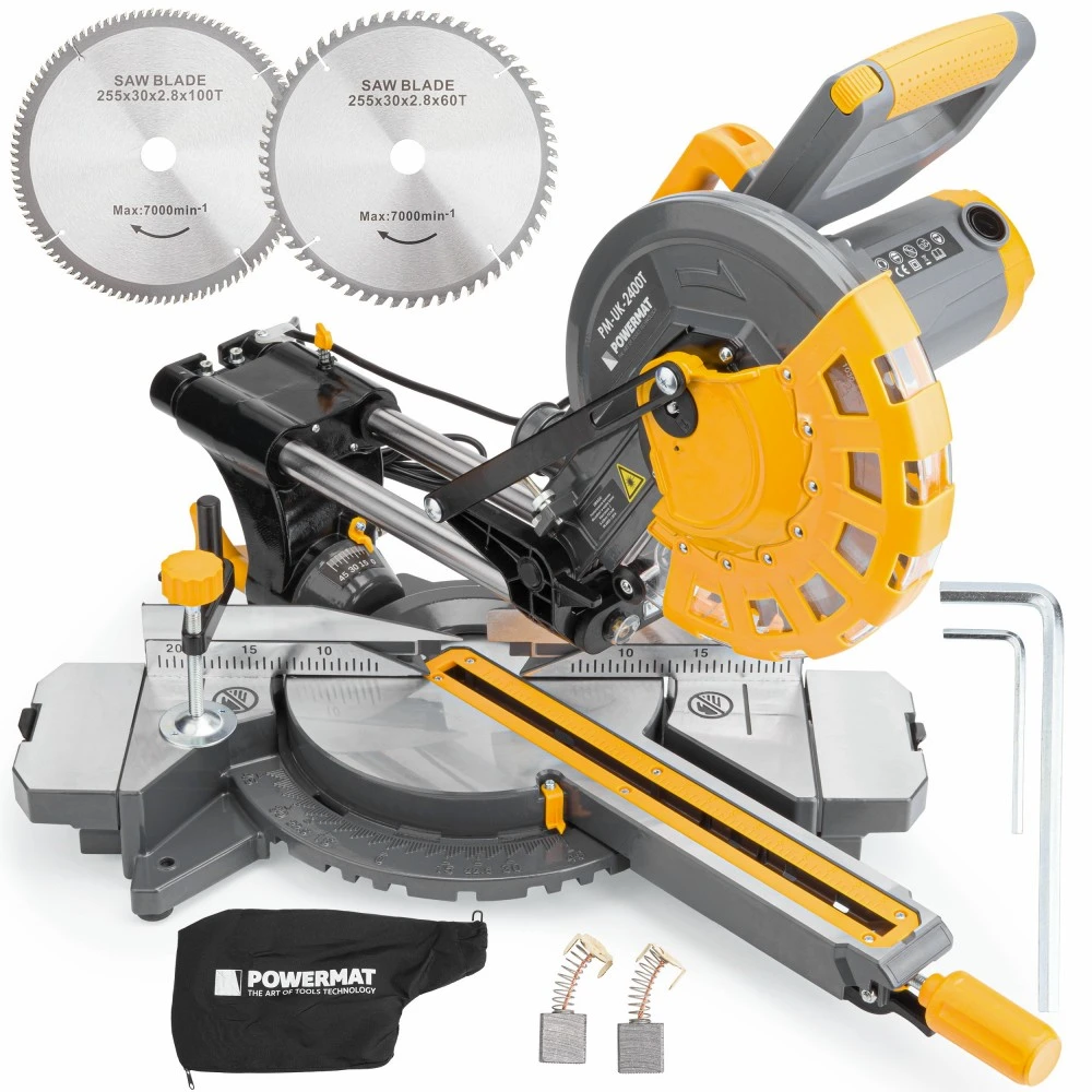 Настолен потапящ циркуляр Powermat PM-UK-2400M 255мм 2400w