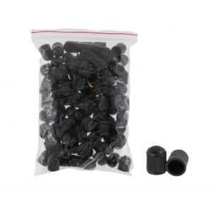 Капачки за вентили изработени от висококачествена пластмаса, черни, 100 бр. - 03-00-61