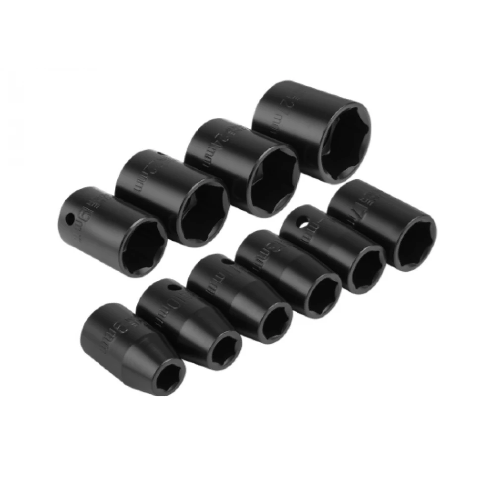 Комплект къси ударни вложки, CrV стомана, 10 бр. 1/2" - 04-00-86