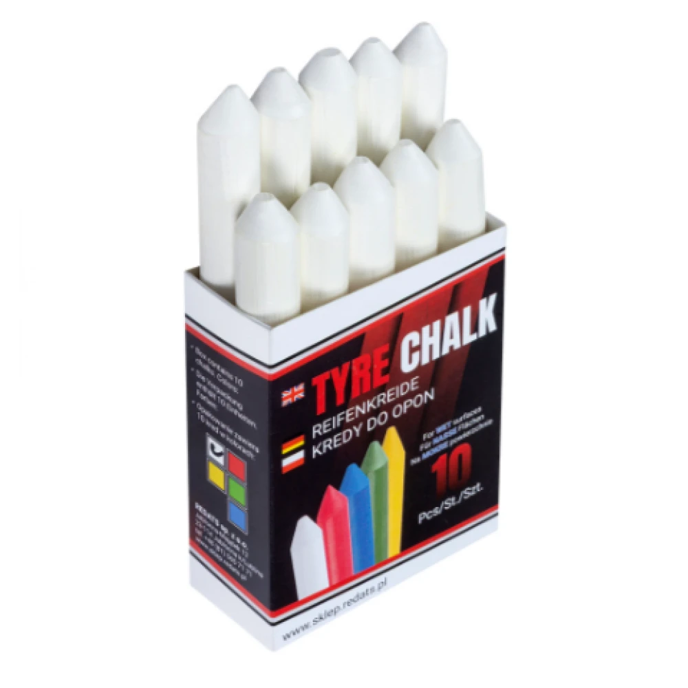Комплект тебешири за маркиране на гуми, бял, перманентен, 10 бр. - 04-03-12