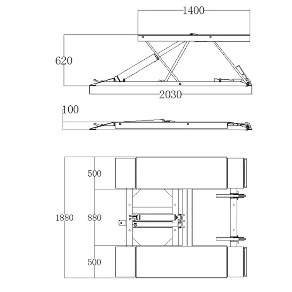 Монофазен ножичен подемник Redats 3 тона L-520F 15-02-17