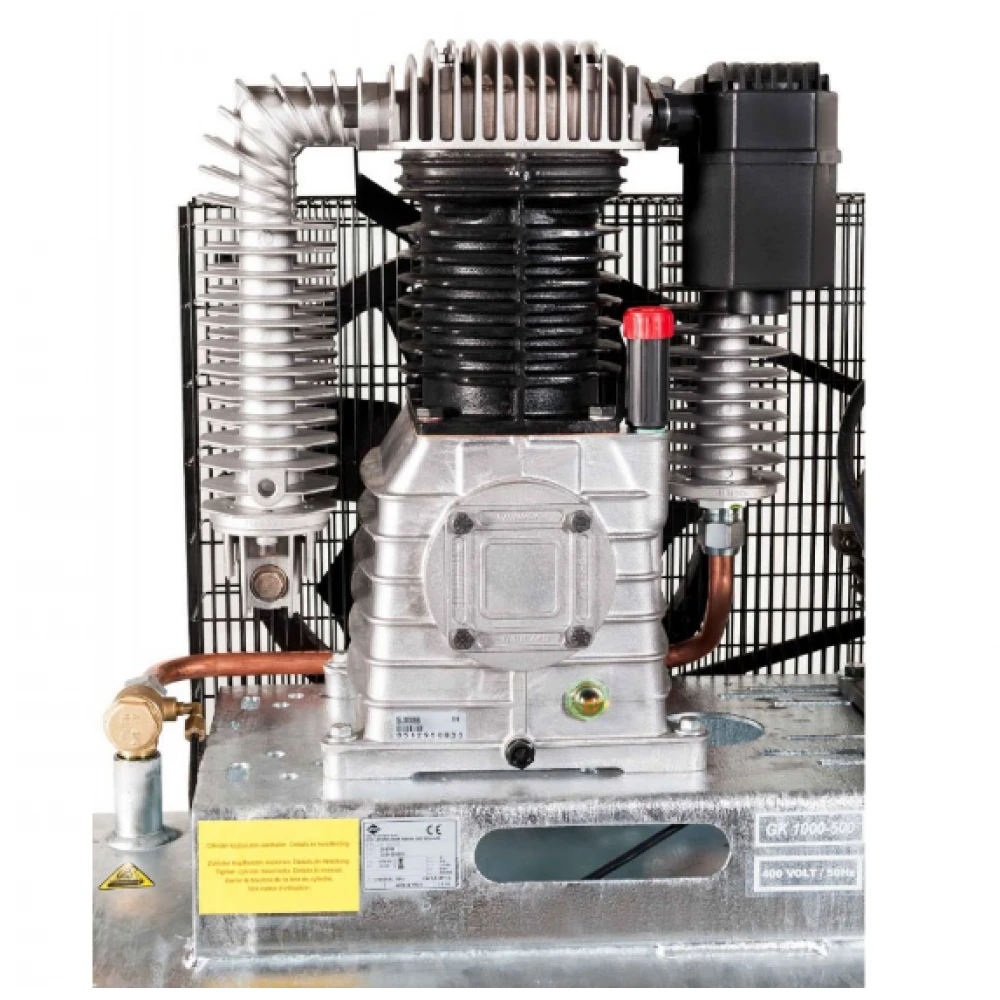 Двубутален поцинкован компресор G 1000-500 Pro 11 бара 7.5 HP/5.5 kW 400V 698 л./мин. 500 литра 369569
