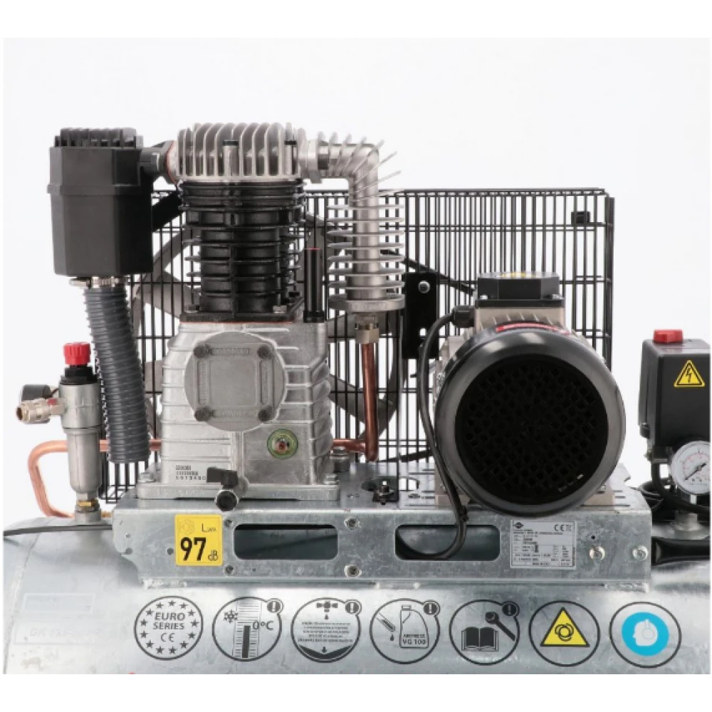 Двубутален компресор поцинкован G 625-90 Pro 10 бара 4 HP/3 kW 400V 380 л./мин. 90 литра 369669