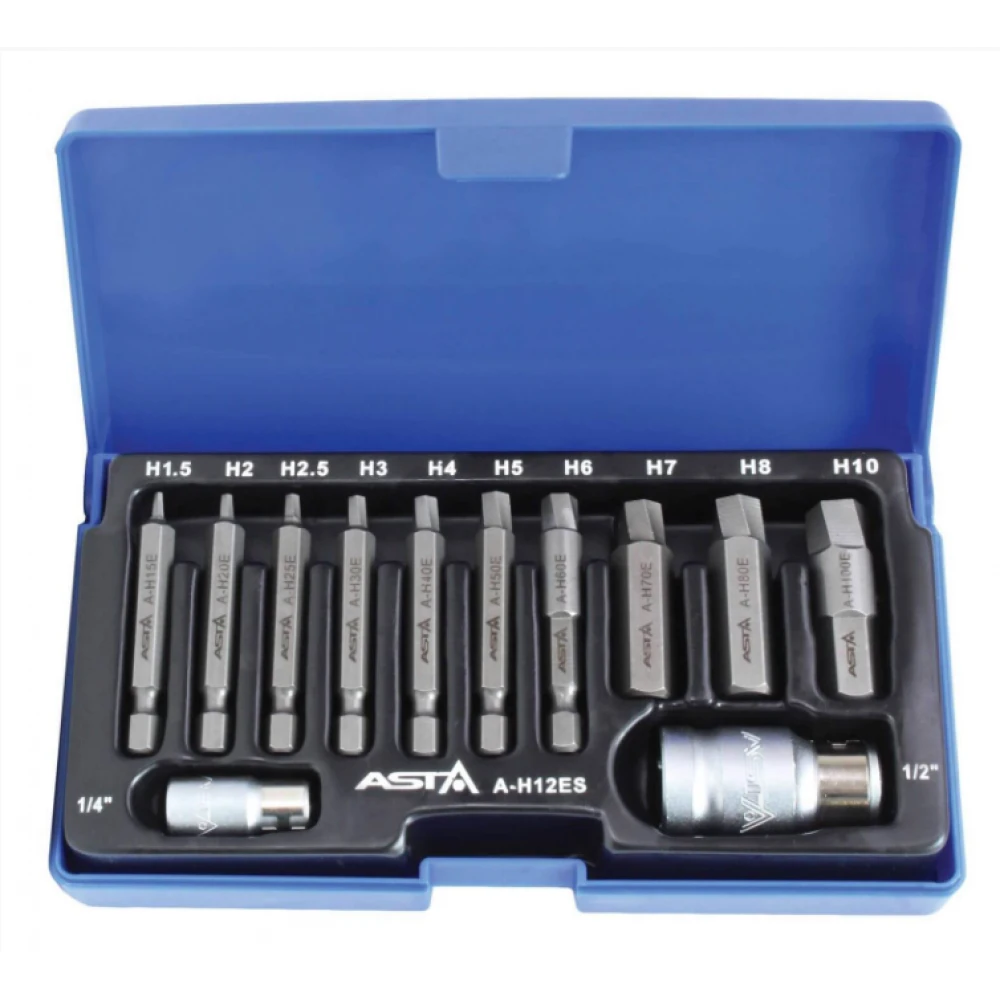 Комплект шестограмни битове за повредени болтове A-H12ES