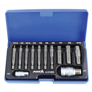 Комплект шестограмни битове за повредени болтове A-H12ES