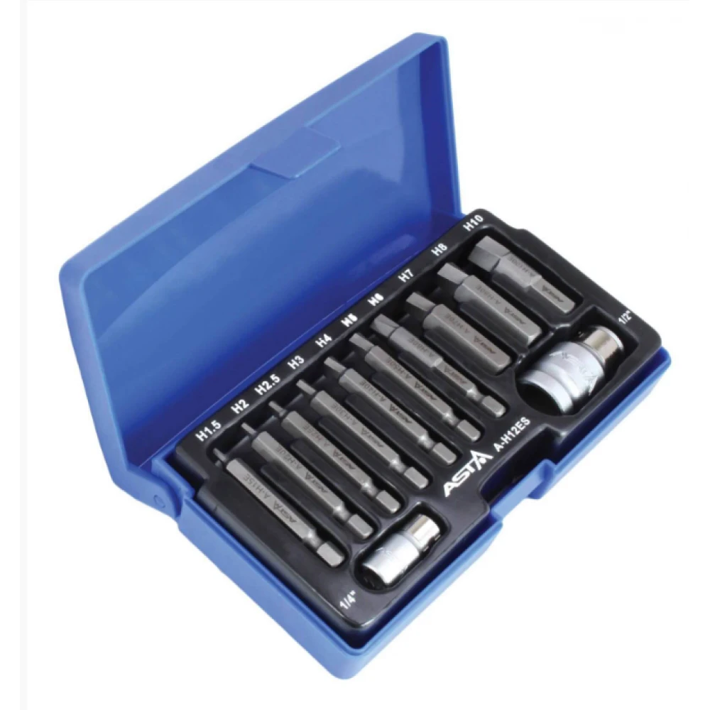 Комплект шестограмни битове за повредени болтове A-H12ES
