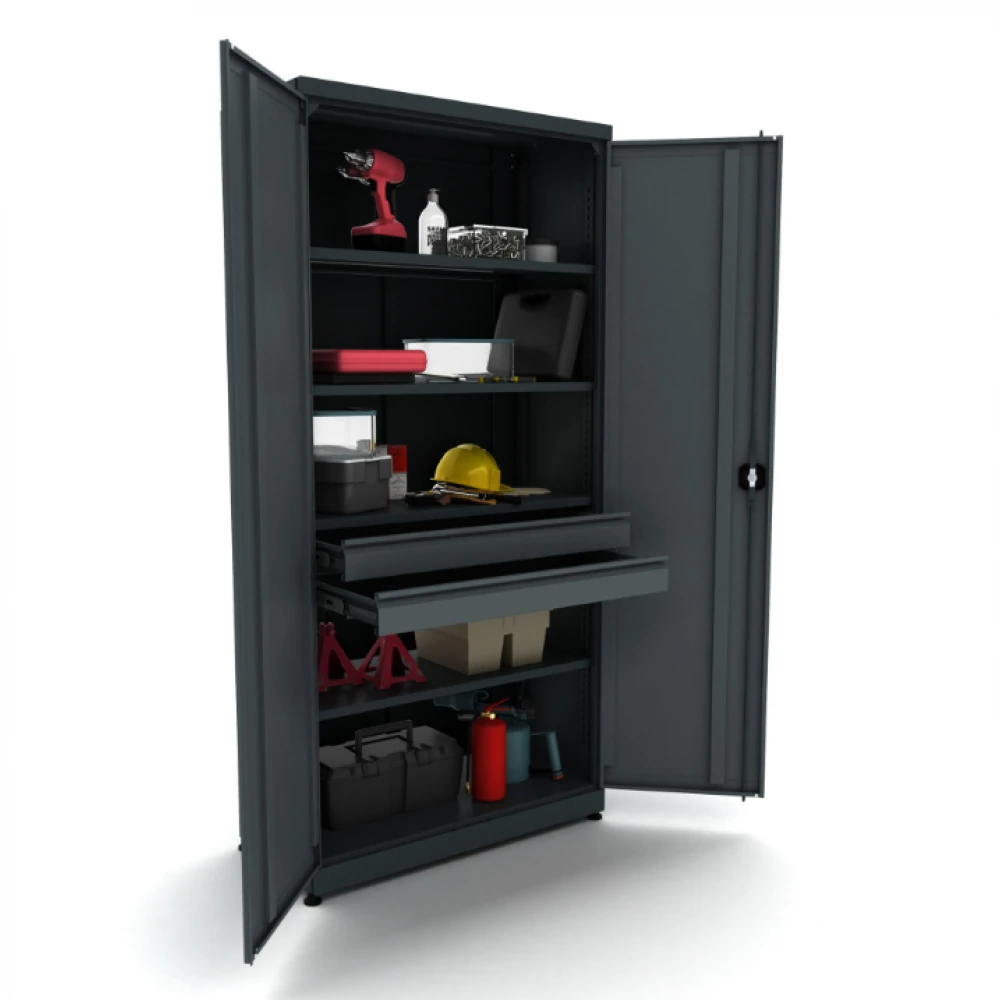 Метален шкаф за инструменти, с 2 врати, 2 чекмеджета - BG95D2L