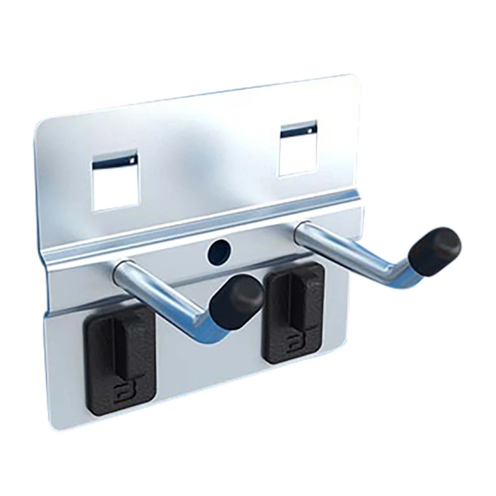 Кука за инструменти двойна / къса, за работни маси, стени, 40 мм - BGH50